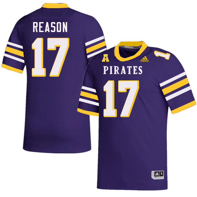 #17 Rasheed Reason East Carolina Pirates College Football Jersey Stitched-Purple